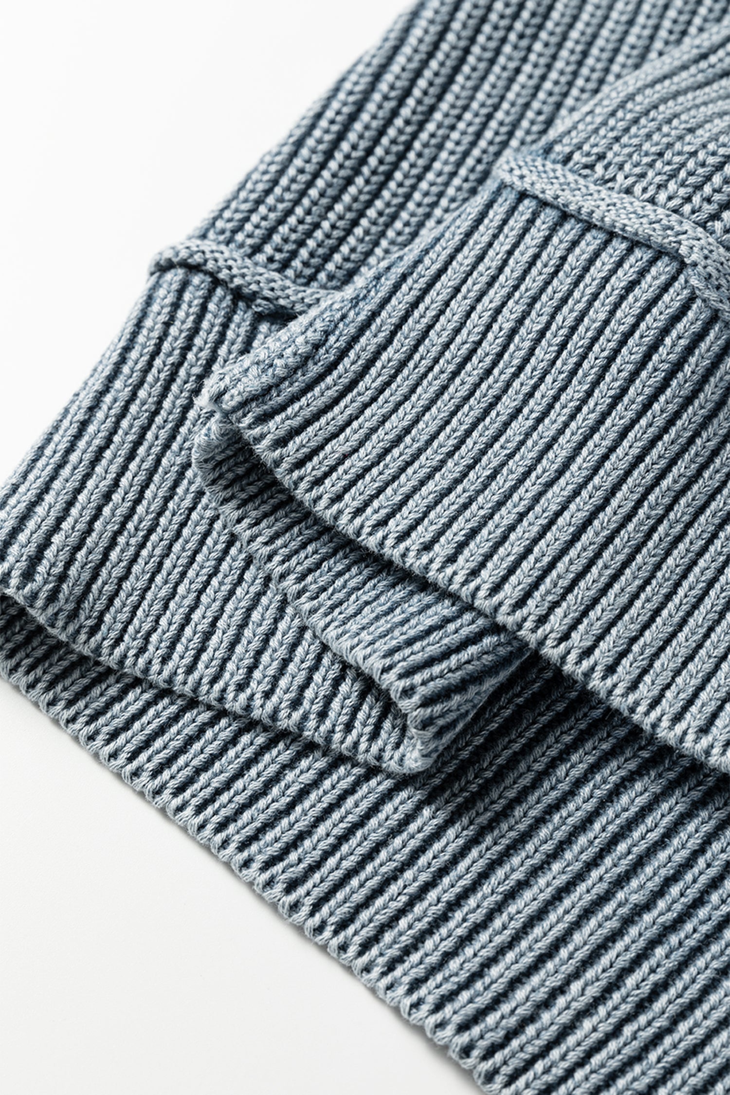 Stonewash Patchwork Knit Open Cardigan