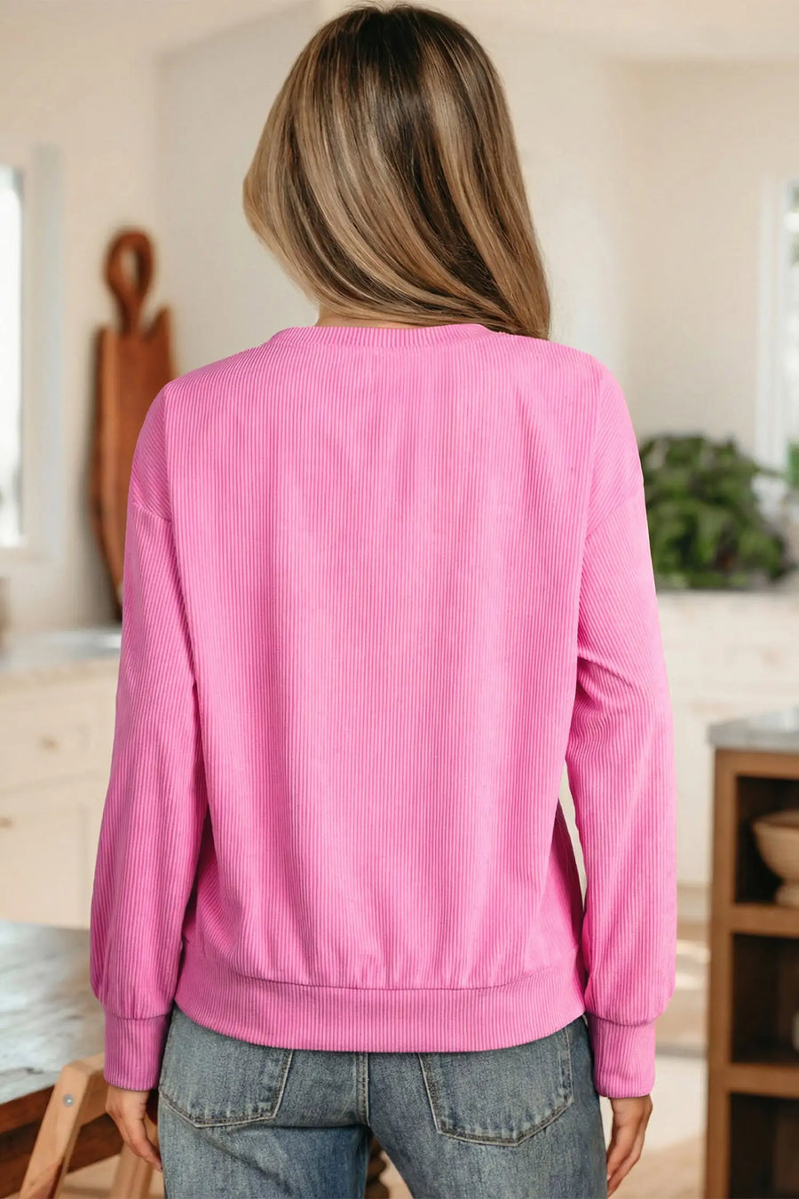 Bonbon Sweet Girl Embroidered Graphic Rib Textured Top Women UK