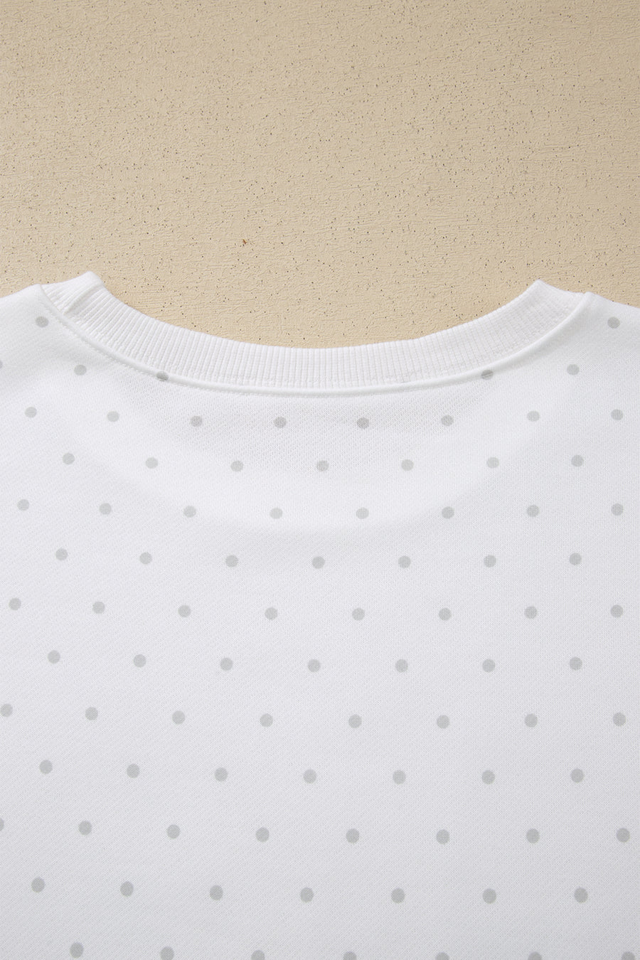 White Polka Dot Stripe Casual Sweatshirt & Shorts Set