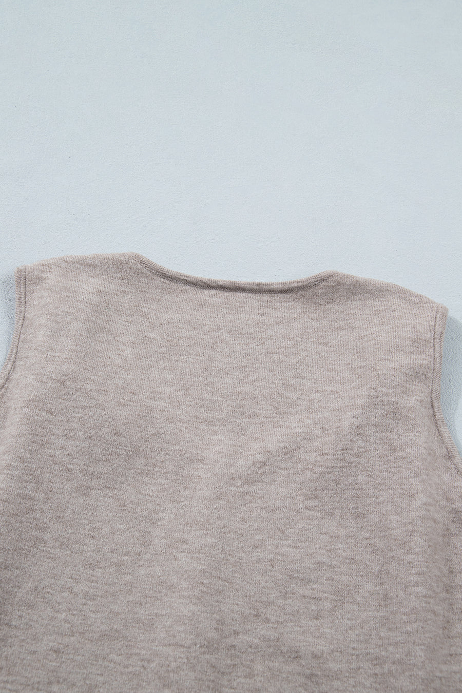 Metal Star Detail V-Neck Sleeveless Knit Sweater Tank Top