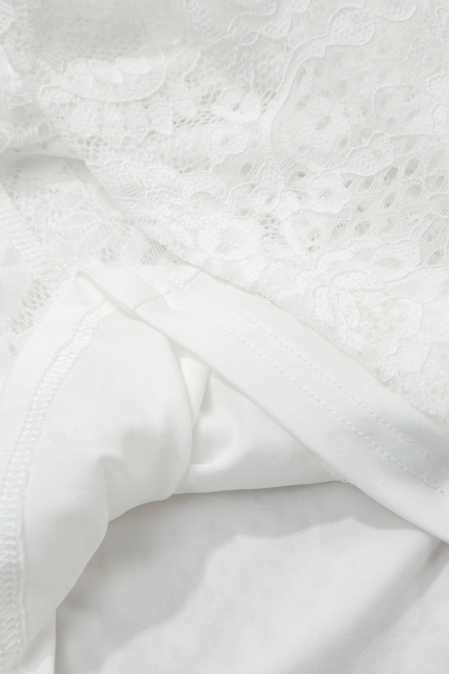 White Lace Overlay Spaghetti Strap Maxi Dress