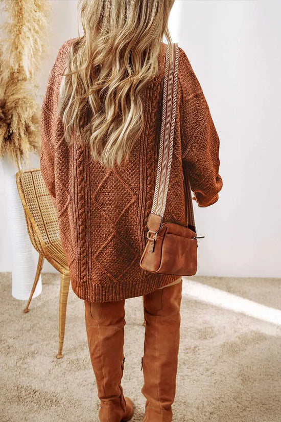 Cable knit jumper dress - drop shoulder loose fit dresses