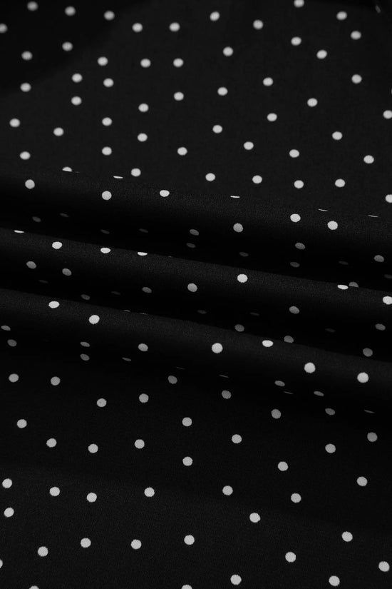 Polka dot lace trim wrap v-neck short sleeve mini dress dresses
