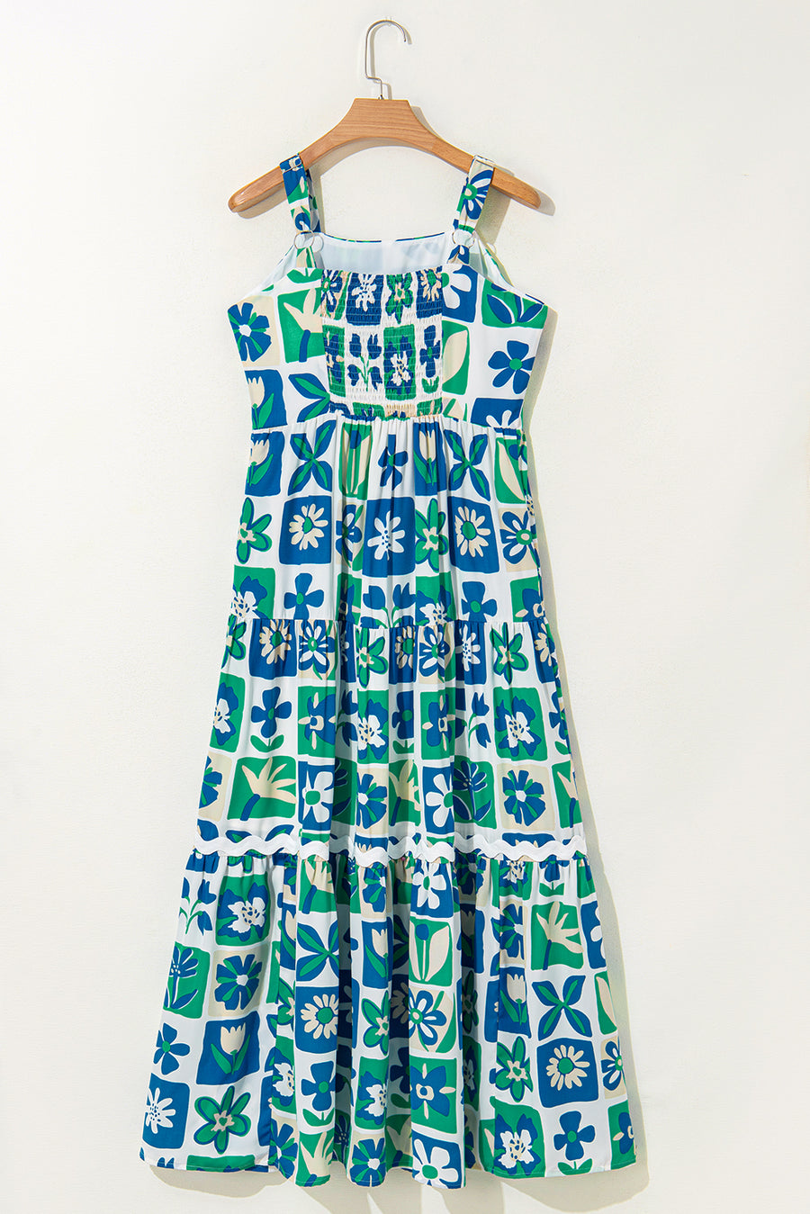 Multicolour Floral Maxi Sundress with Ricrac Trim Women UK