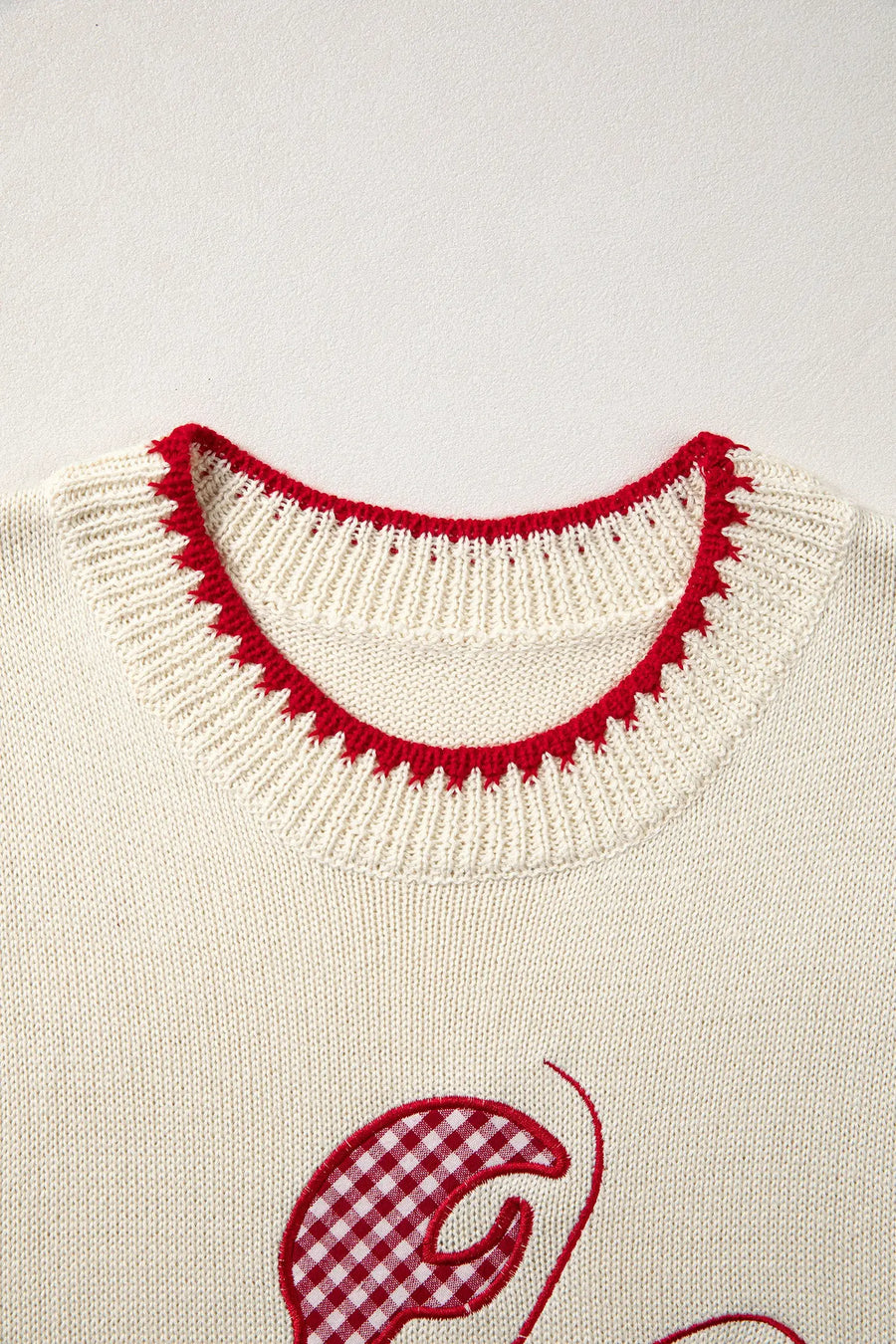 Plaid Crawfish Embroidery Crew Neck Knit Sweater Vest — lifestyle shot | Fashionfitz UK