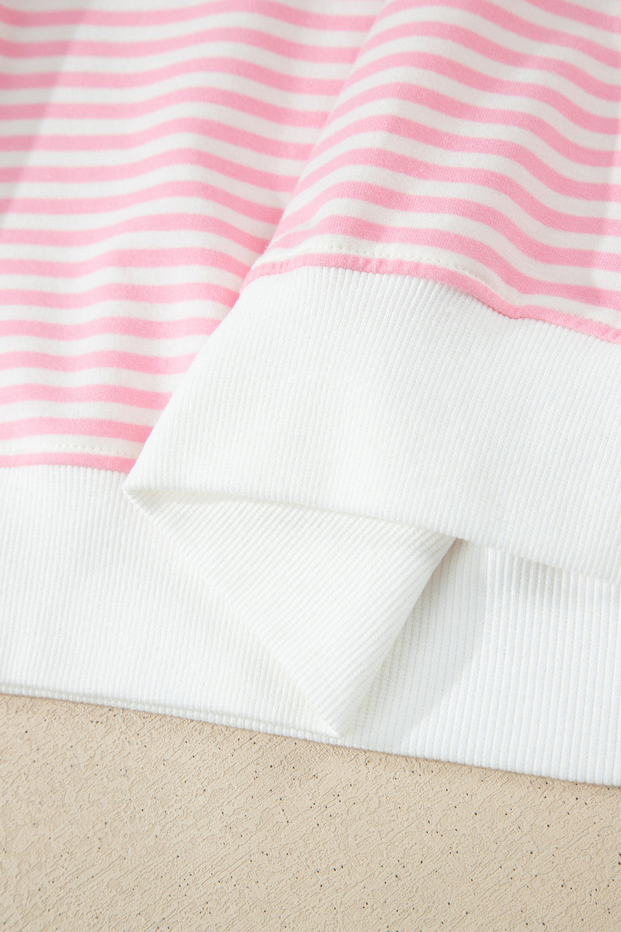 Stripe Oversize Mock Neck Sweatshirt & Shorts Co-Ord Set
