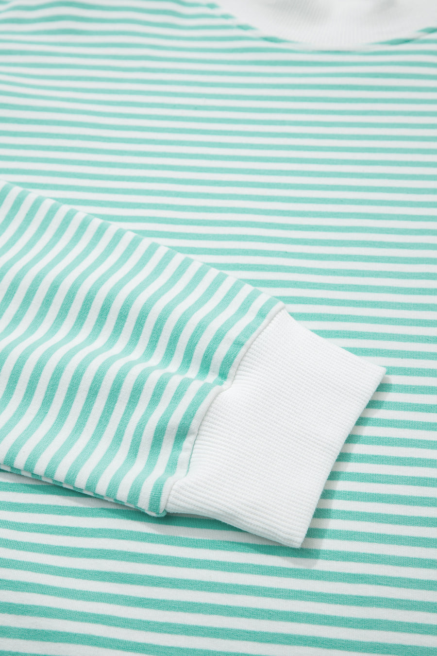 Stripe Oversize Mock Neck Sweatshirt & Shorts Co-Ord Set