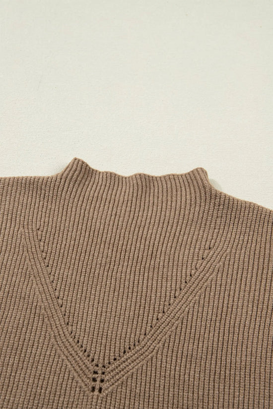 Ribbed knit mock neck sweater vest sleeveless loose fit light french beige sweaters