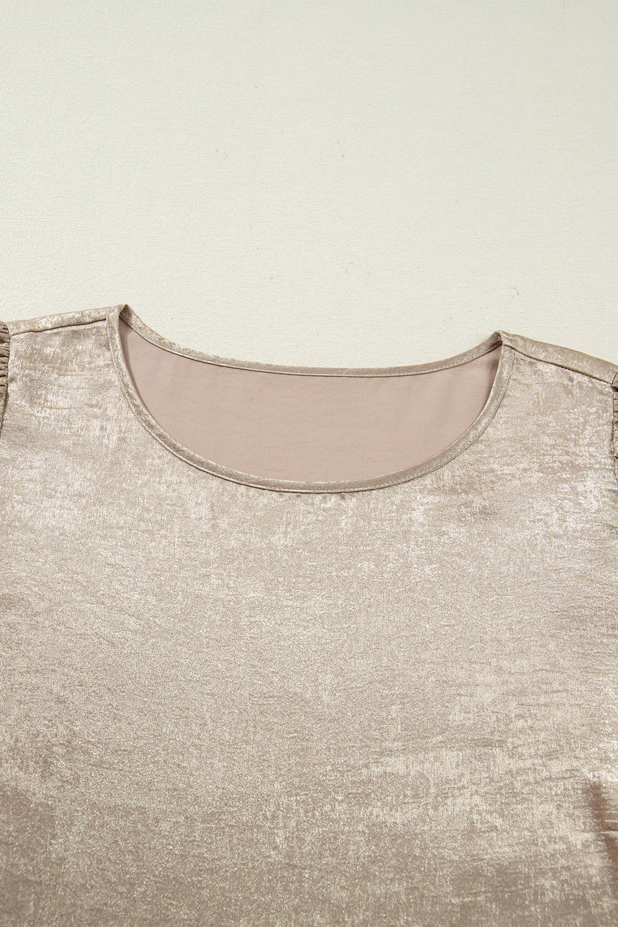 Apricot Plus Size Metallic Long Flounce Sleeve Blouse