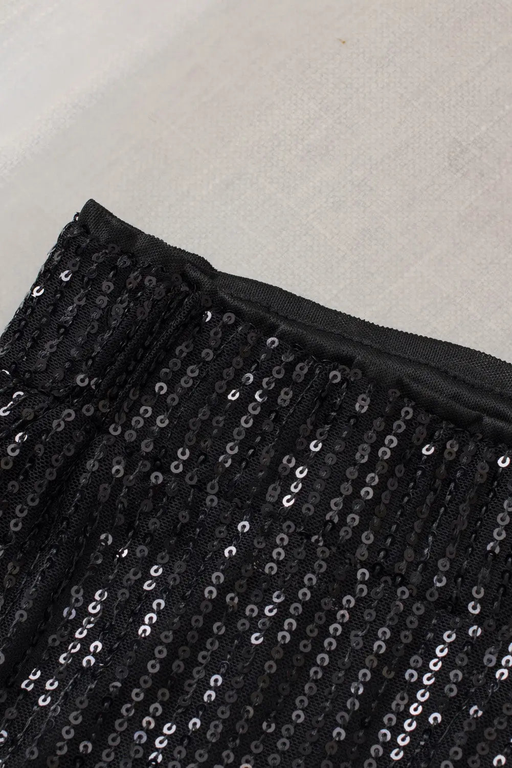 Black sequin wide leg pants