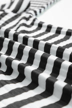 Striped Textured Knit Long Sleeve Tee