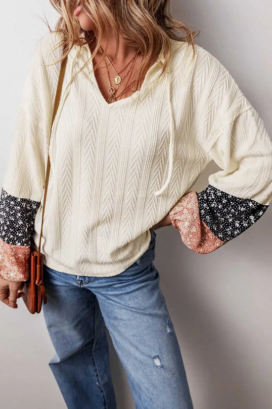 Patchwork petals knit blouse blouses