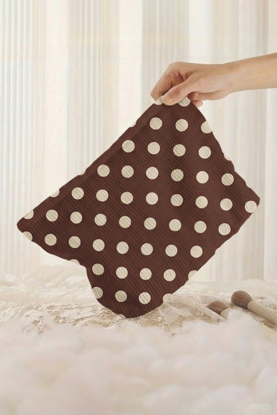 Polka Dot Corduroy Storage Makeup Bag Women UK