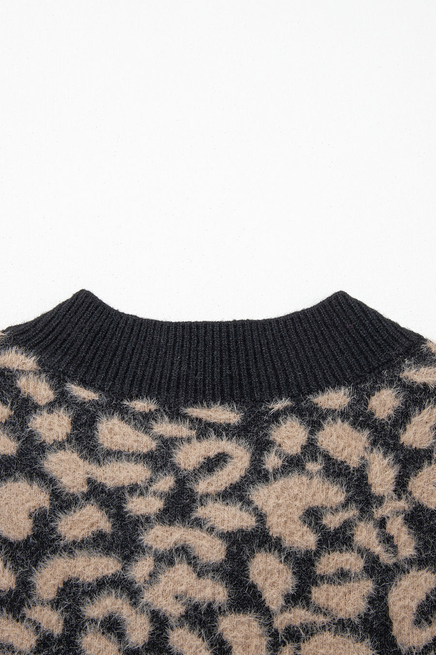 Leopard Print Knit Sleeveless Sweater Vest