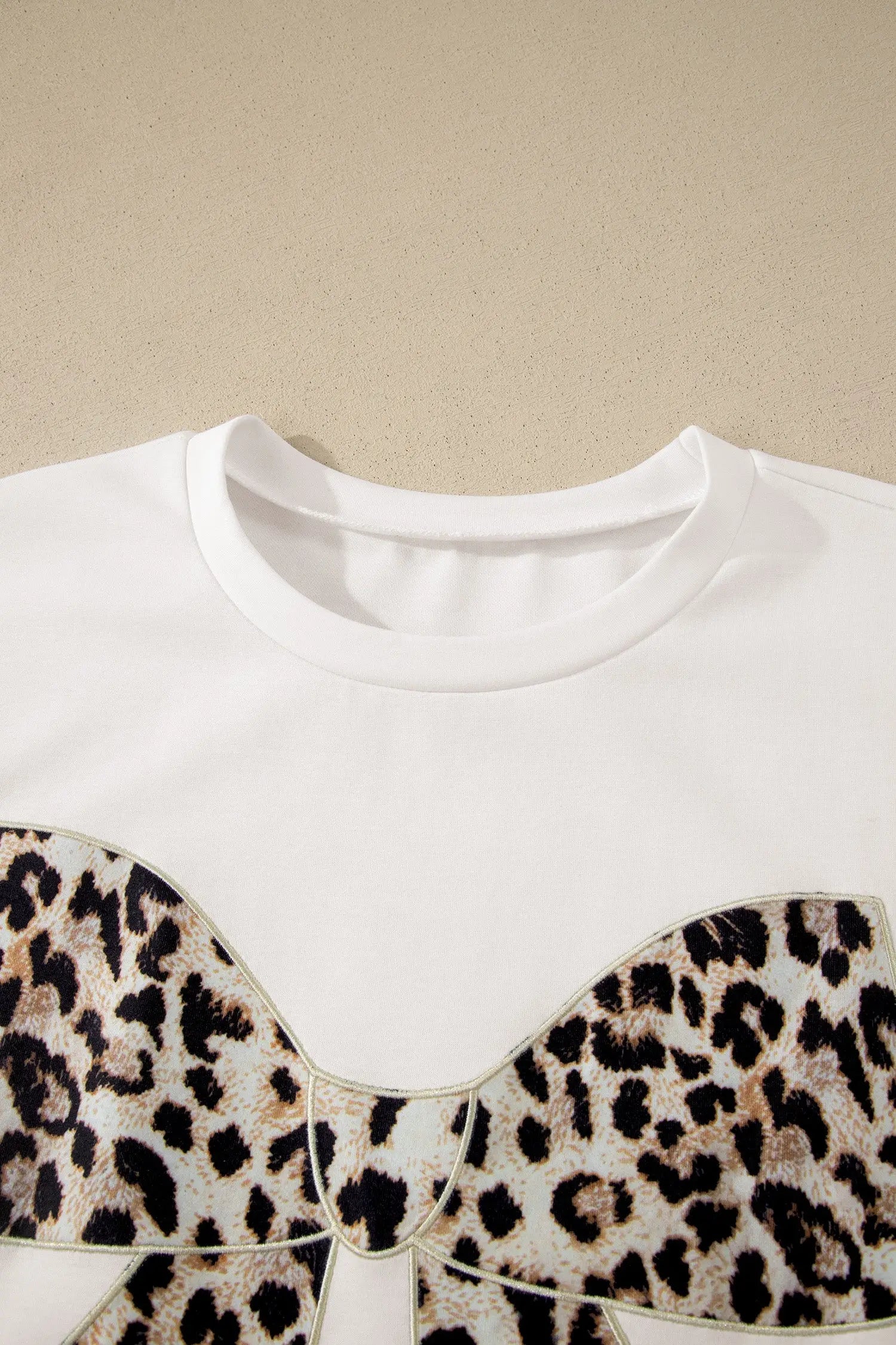 Leopard bow patch short sleeve t-shirt maxi dress thigh slit high waist dresses