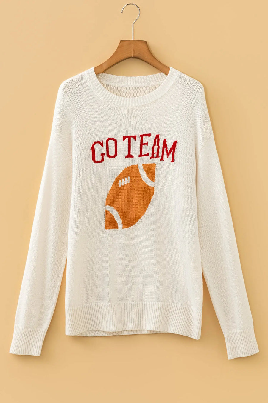 Go Team Football Drop Shoulder Knit Sweater Women UK