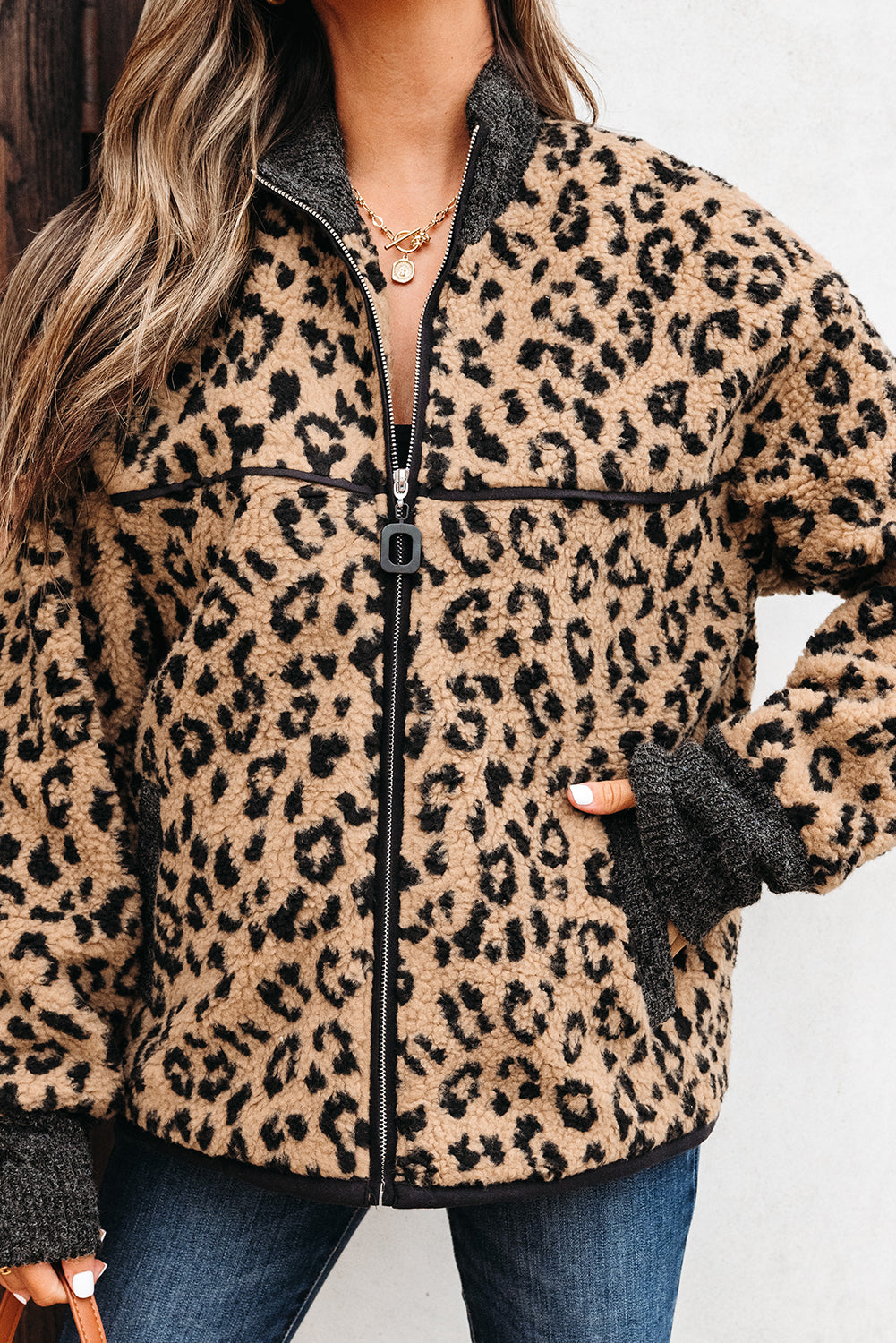 Khaki Leopard Crop Jacket