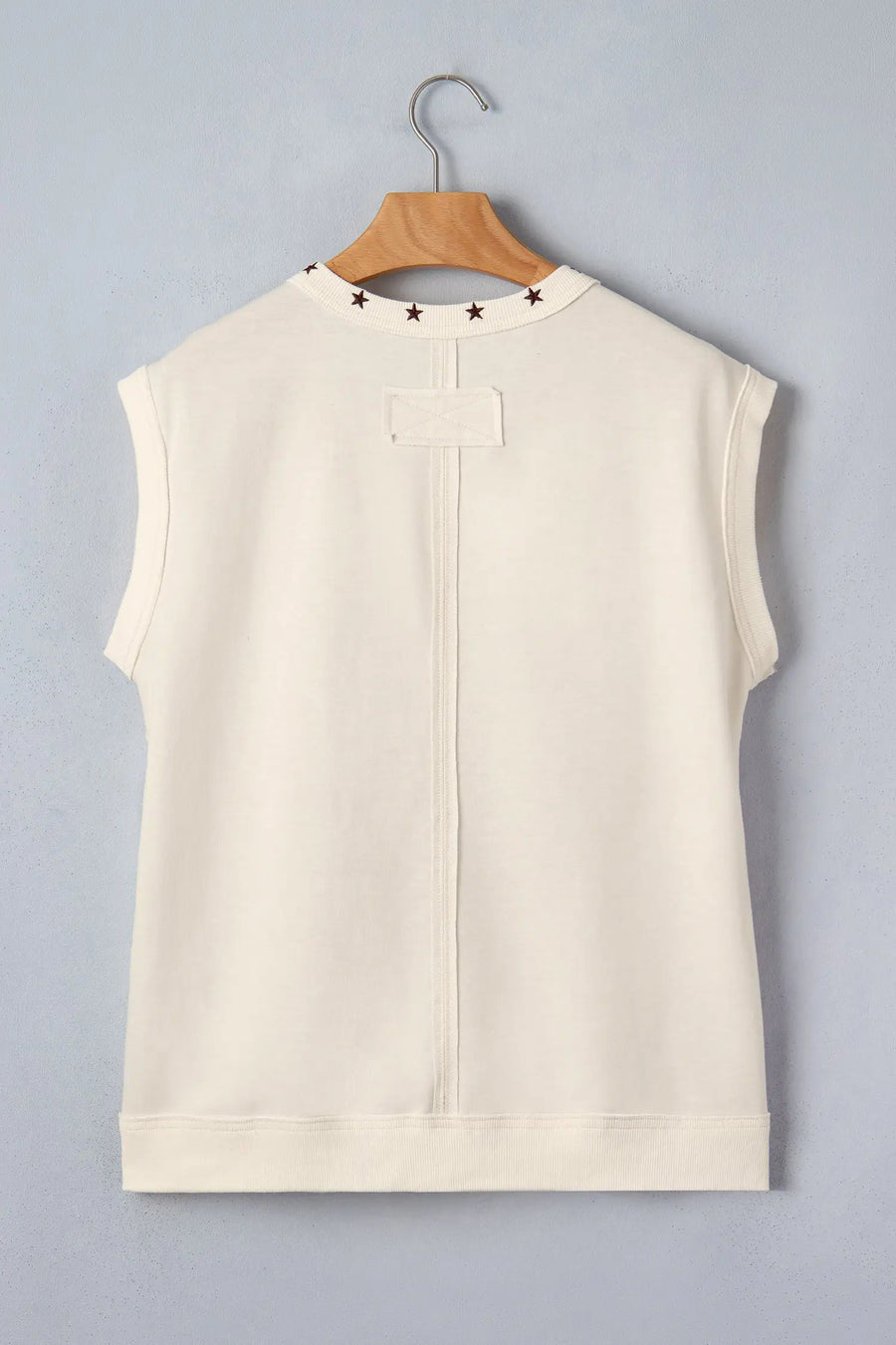 White western tank top — back view, relaxed loose fit silhouette