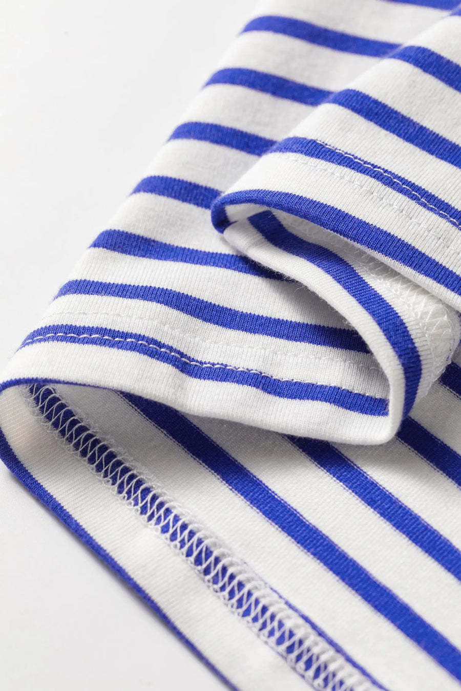 Stripe Contrast Trim Round Neck Cap Sleeve Tee Women UK