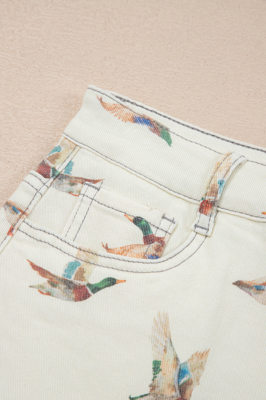 Printed High Waist Denim Shorts Women UK
