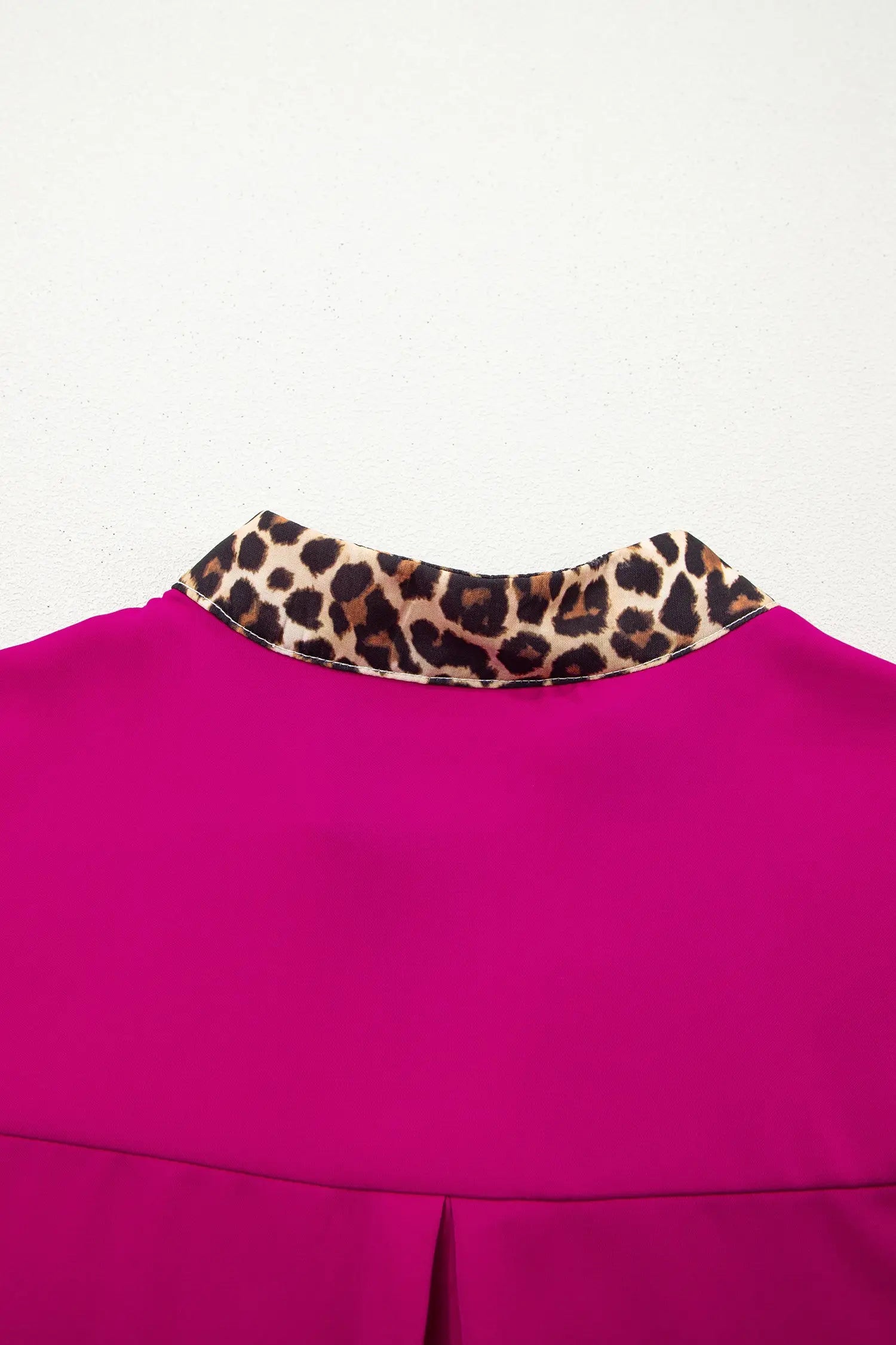 Leopard patchwork split v-neck short sleeve blouse blouses