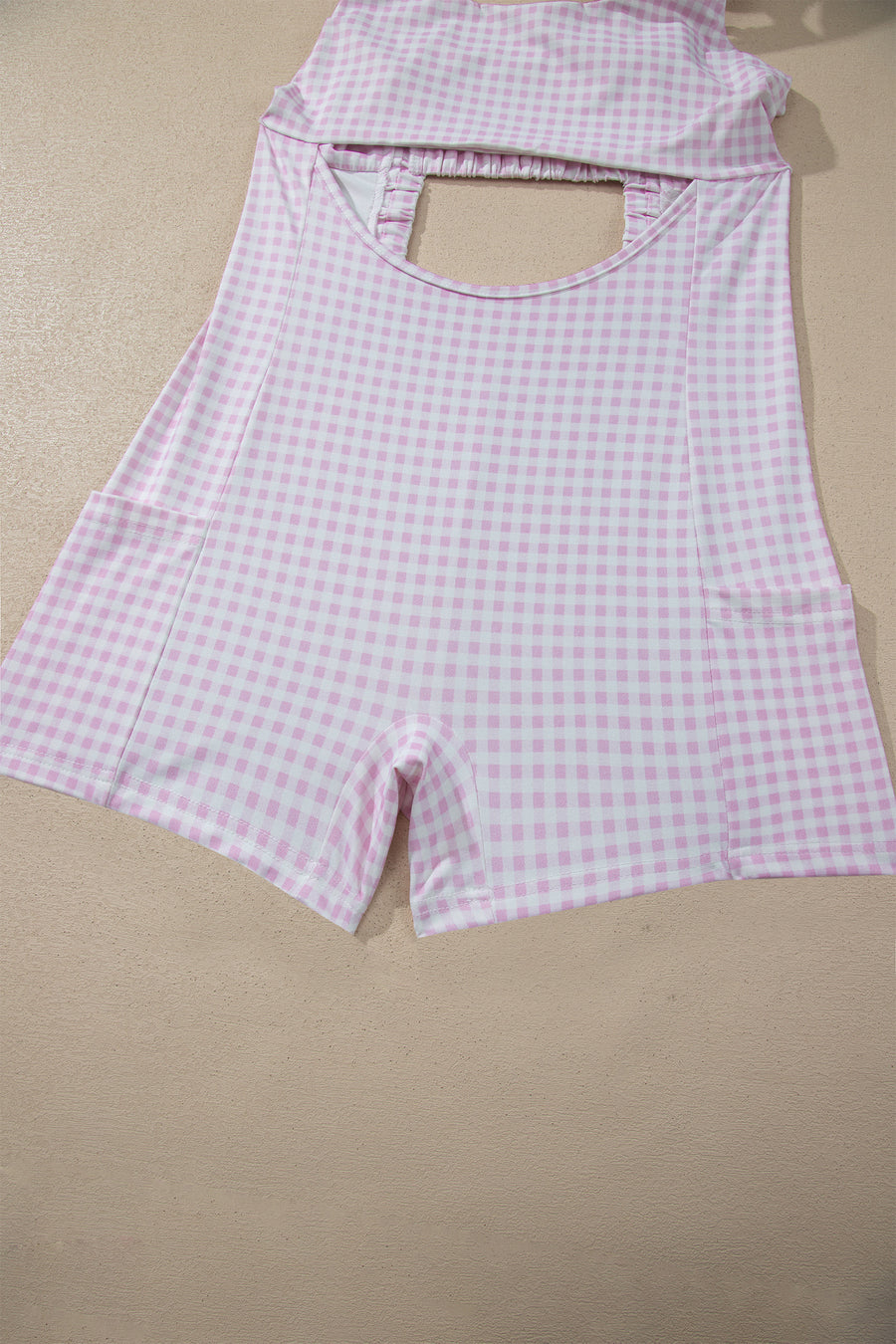 Gingham Patchwork Faux Two Piece Loose Mini Dress Women UK
