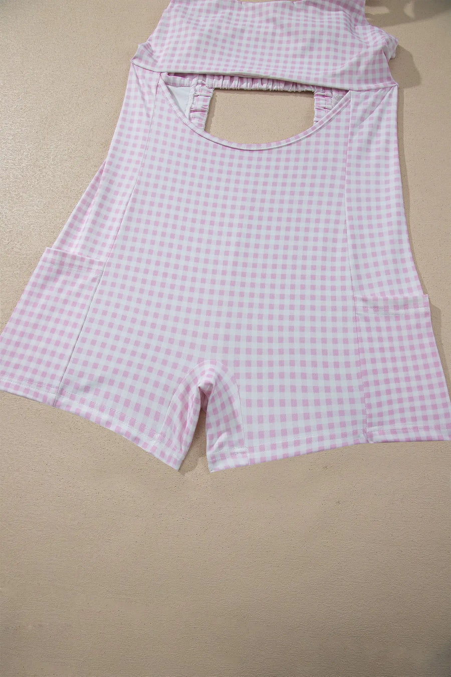 Gingham Patchwork Faux Two Piece Loose Mini Dress Women UK