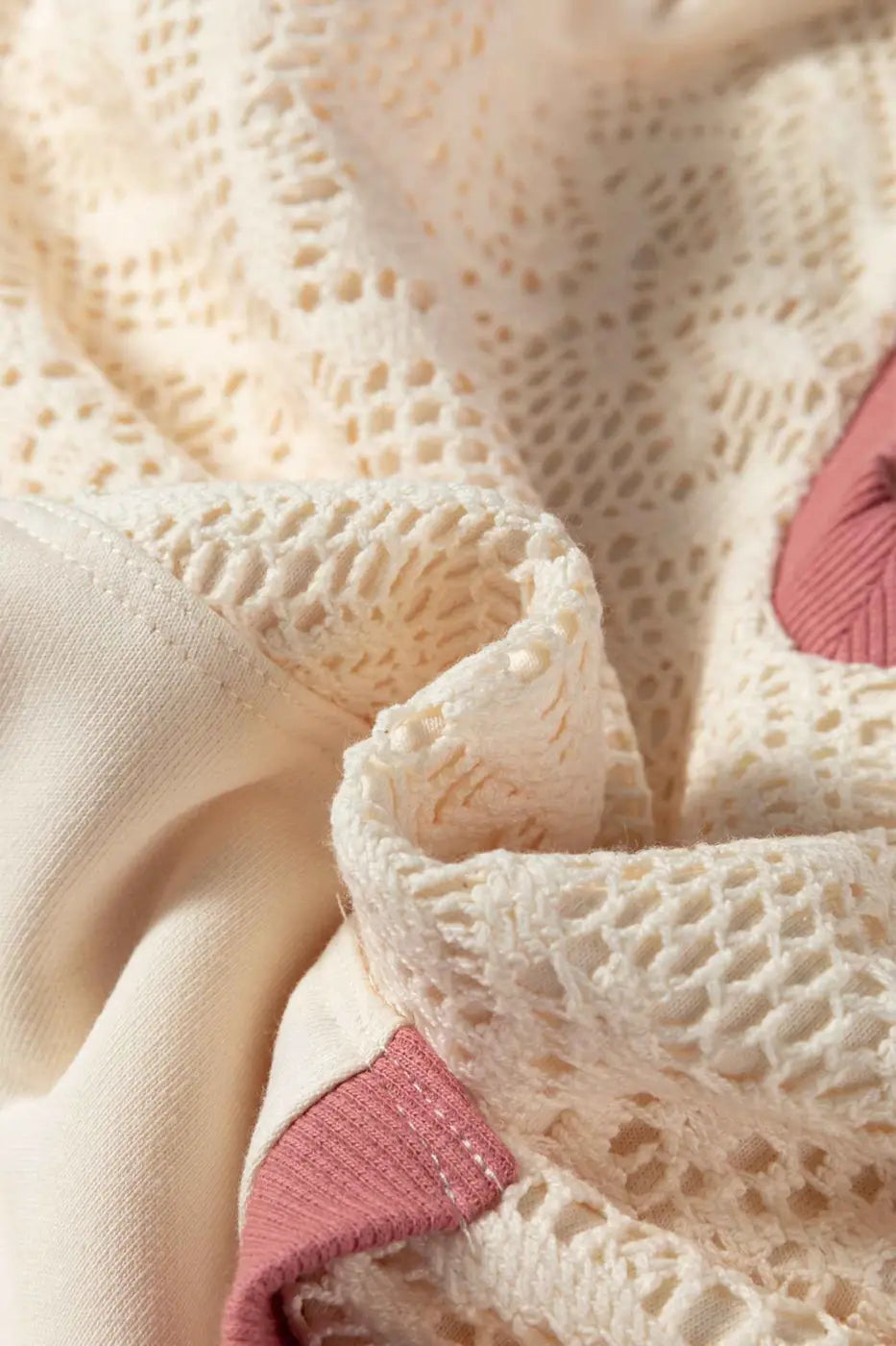 Women’s white contrast trim crochet knit hoodie | fadhionfitz