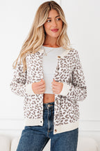 Oversized Chunky Knit Leopard Cardigan