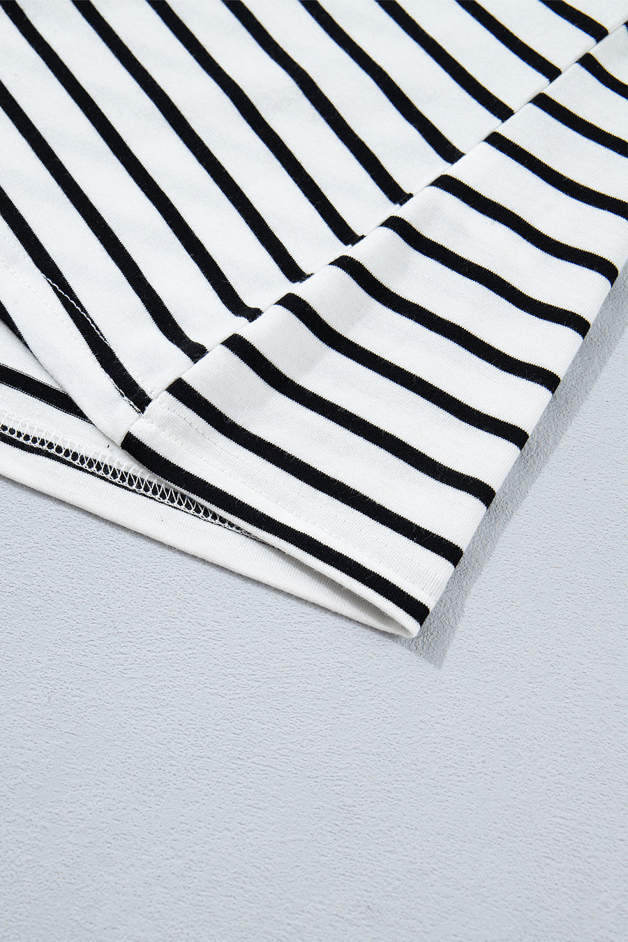 Stripe Contrast Knot Back Ruffle Trim Tank Top Women UK — angled view | Fashionfitz UK