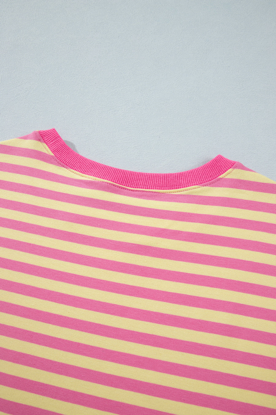 Pink Stripe Colourblock Crew Neck Tee & Drawstring Pant Set