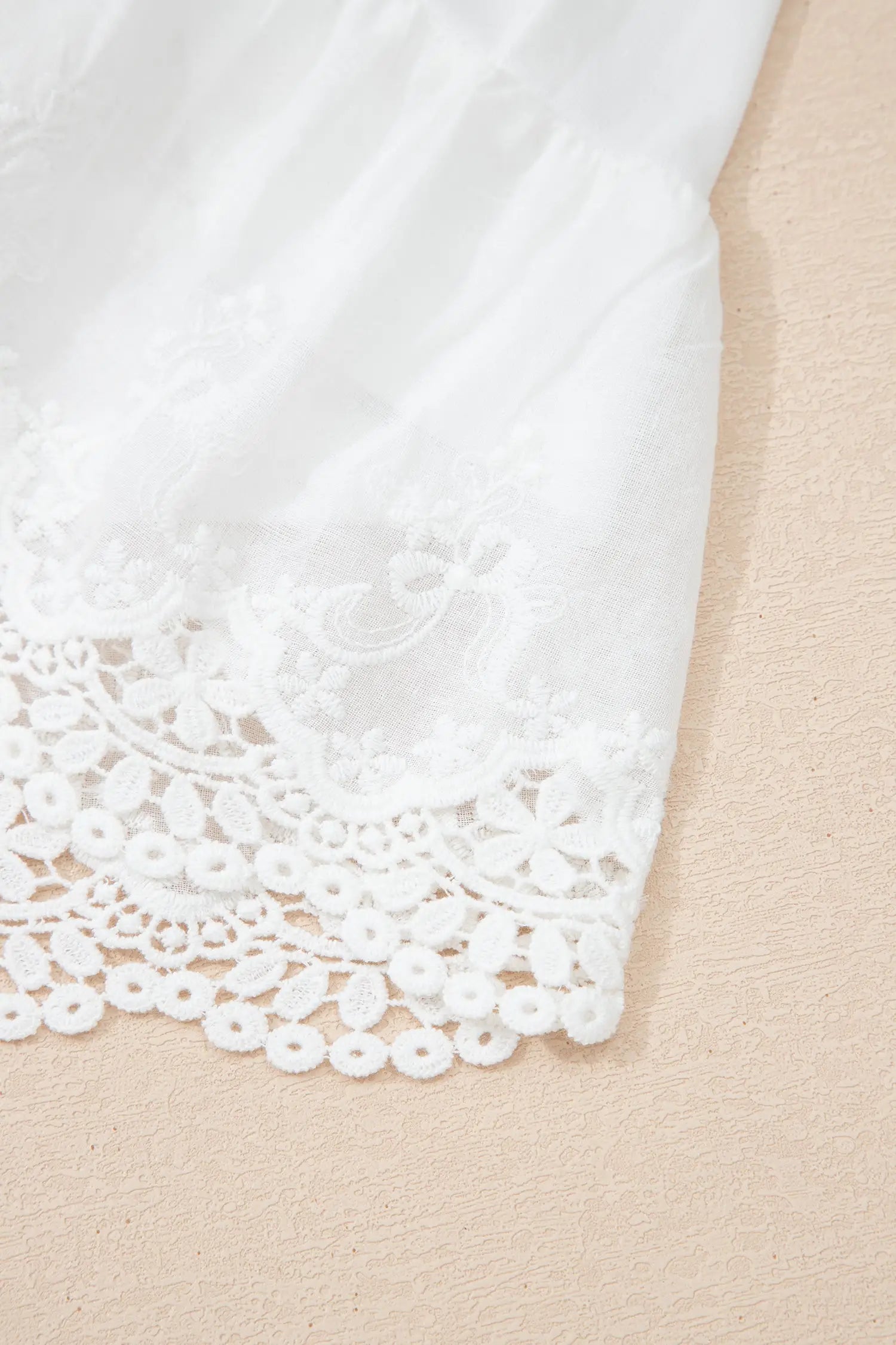 White lace ruffle tiered drawstring elastic waist sweet shorts