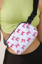Women's Valentine's Day print canvas crossbody bag front view
