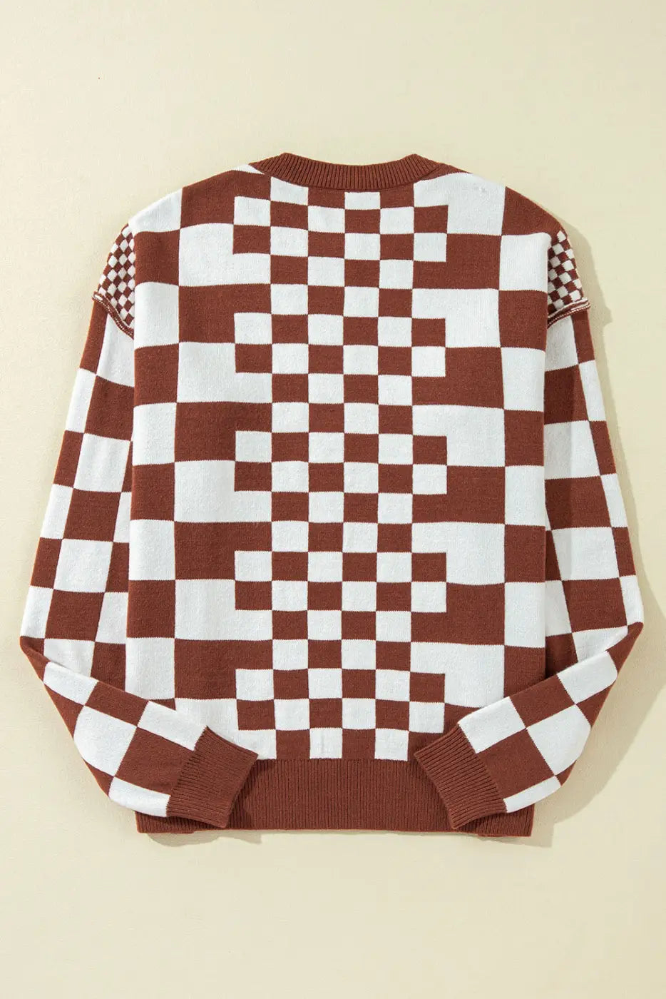 Smoky plaid soft knit jumper sweaters