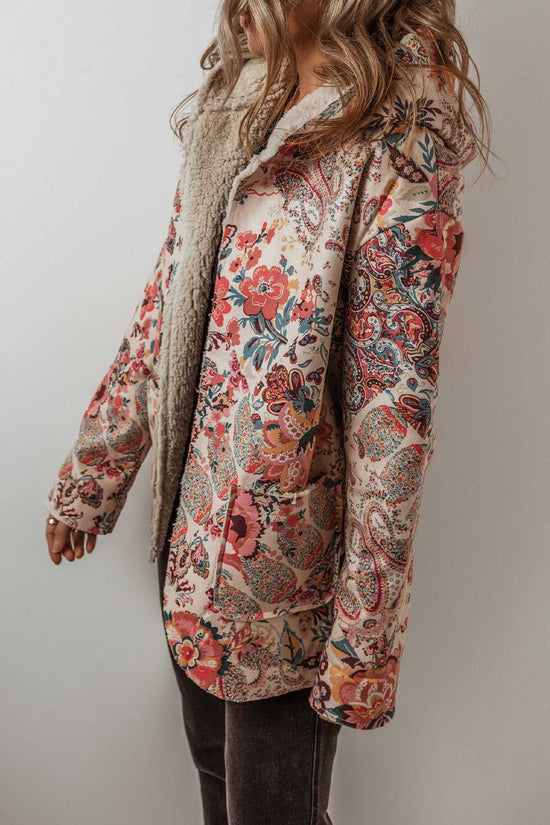 Paisley Sherpa-Lined Hooded Jacket