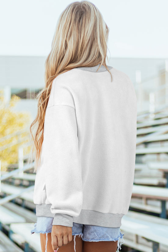 Drop Shoulder Reversible Mock Neck Sweatshirt Women UK