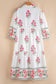 White Floral Mandarin Maxi Dress
