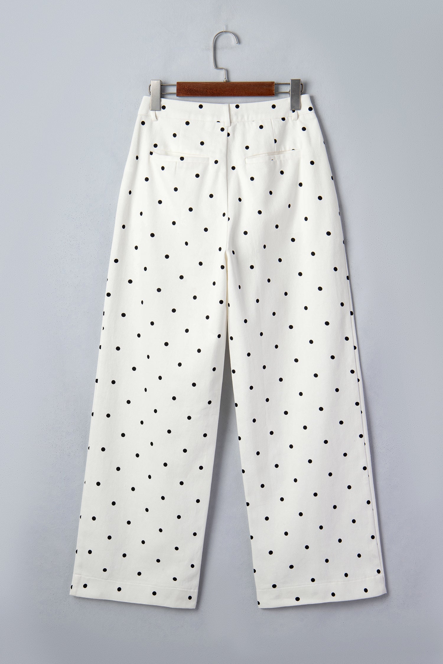 Polka Dot Scalloped Pocket Cotton Shift Pants Women UK