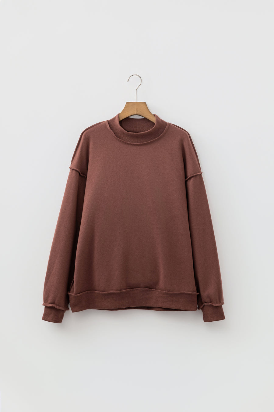 Drop Shoulder Reversible Mock Neck Sweatshirt Women UK