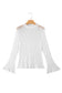 White Sheer Lace Bell Sleeve Blouse