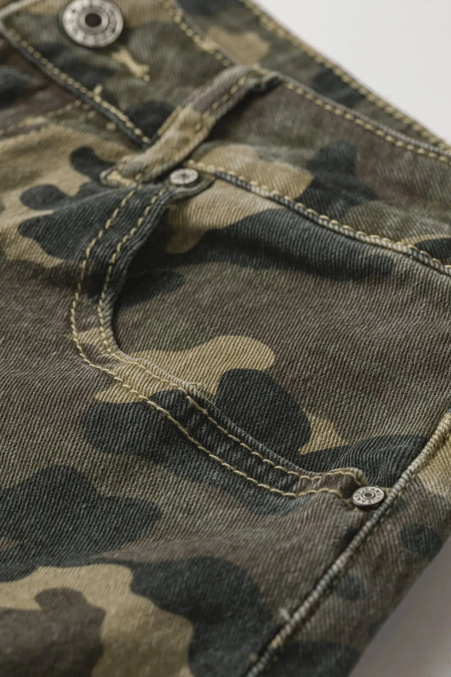 Camouflage High Rise Denim Shorts Women UK