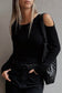Cold Shoulder Black Sweater