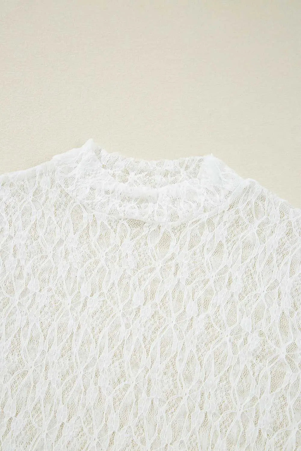 White sheer lace bell sleeve blouse blouses