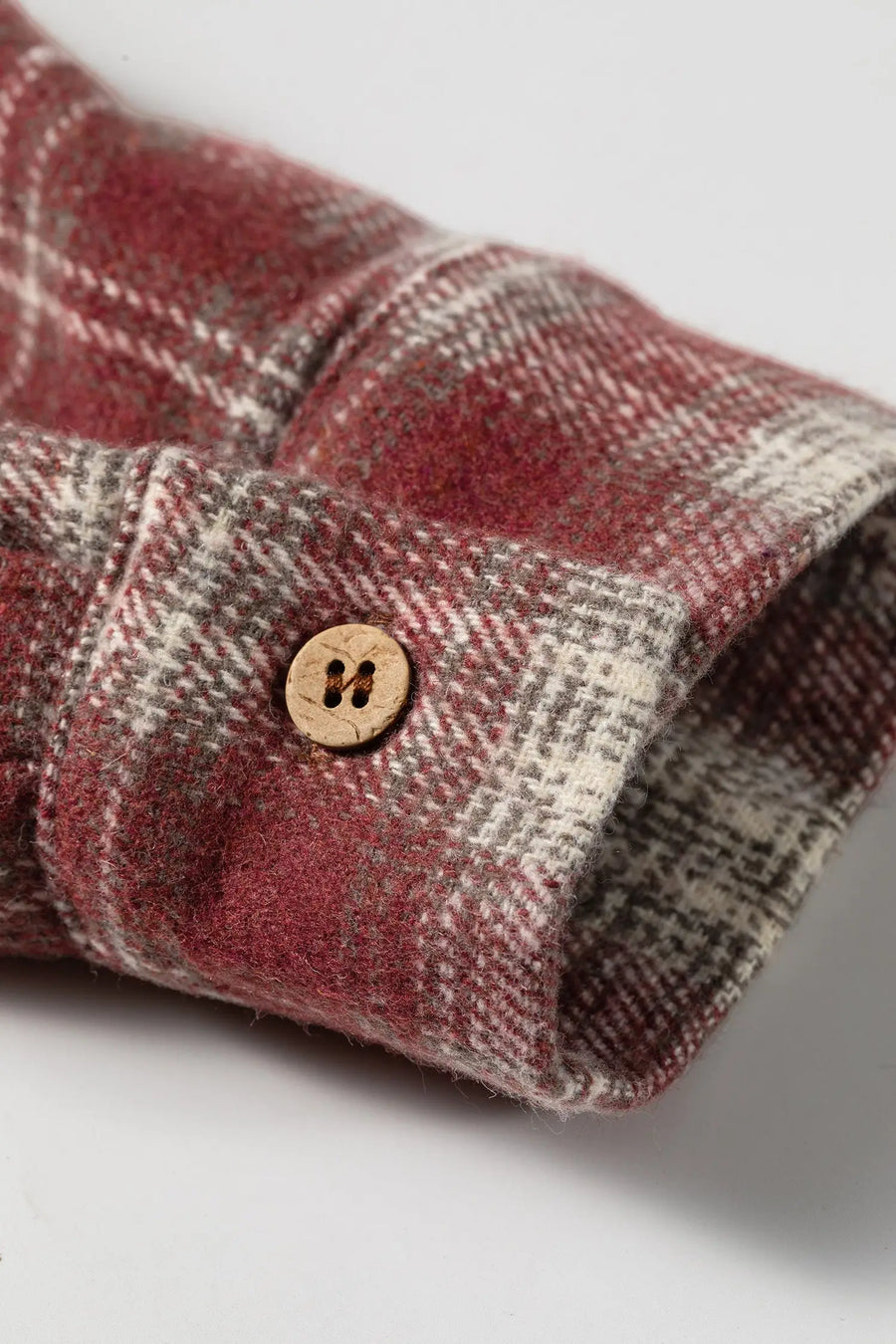 Contrast Plaid Long Sleeve Button Down Shirt