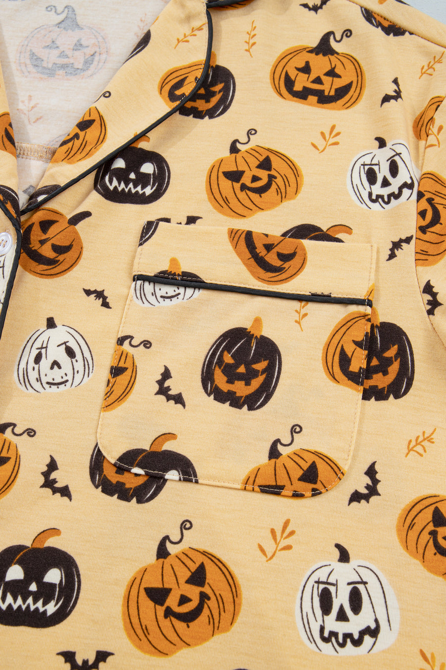 Pumpkin Face Ruffle Long Sleeve Lounge Set Women UK