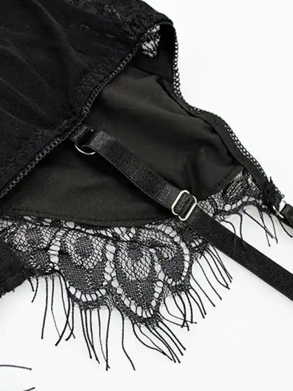 Me And You 3-Piece Garter Lingerie Set - Fashionfitz