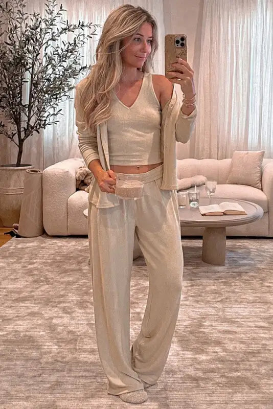 3-piece loungewear set cozy knit