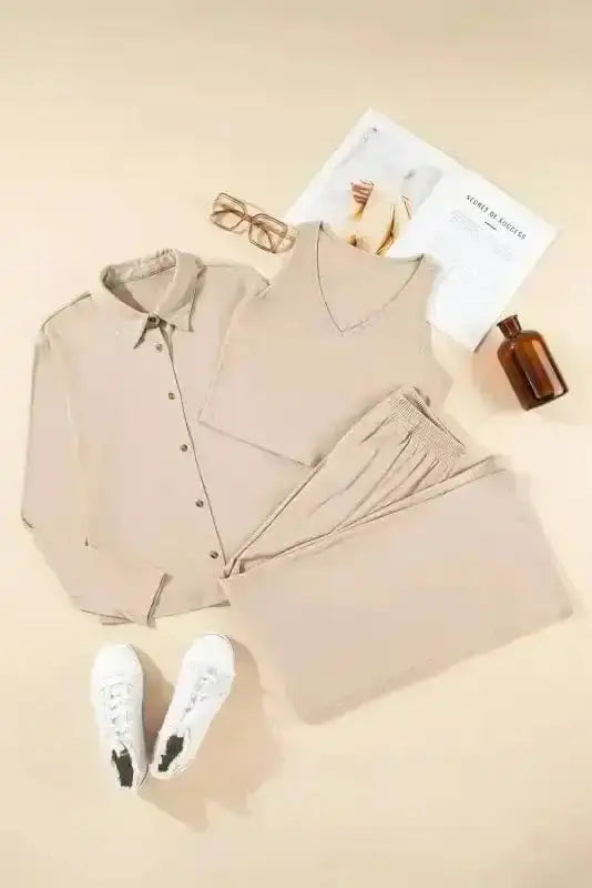 Loungewear 3-Piece Loungewear Set Cozy Knit