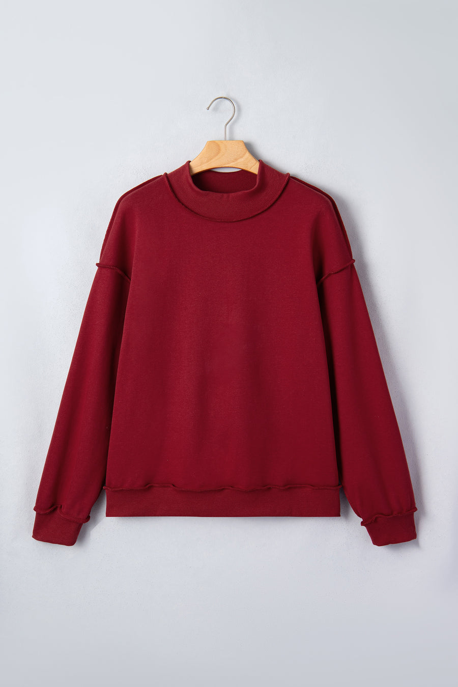 Drop Shoulder Reversible Mock Neck Sweatshirt Women UK