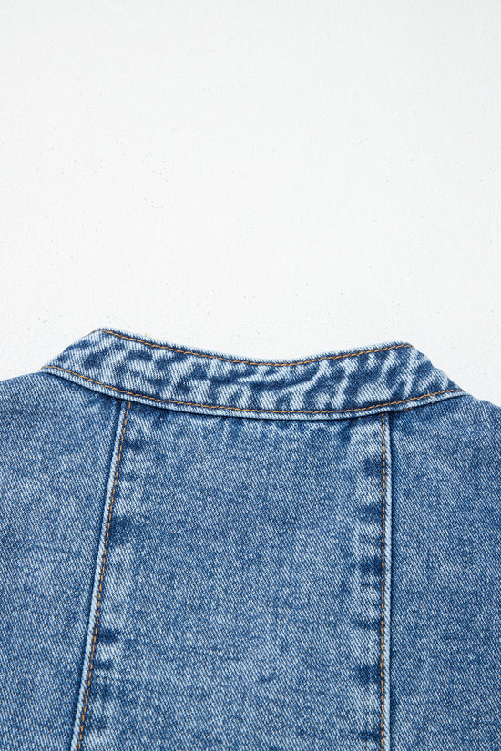 Western Belt Sleeveless Denim Dress